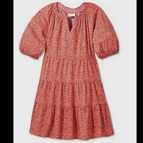 Universal Thread Dresses & Skirts - NWT Floral Puff Sleeve Tiered Babydoll Dress